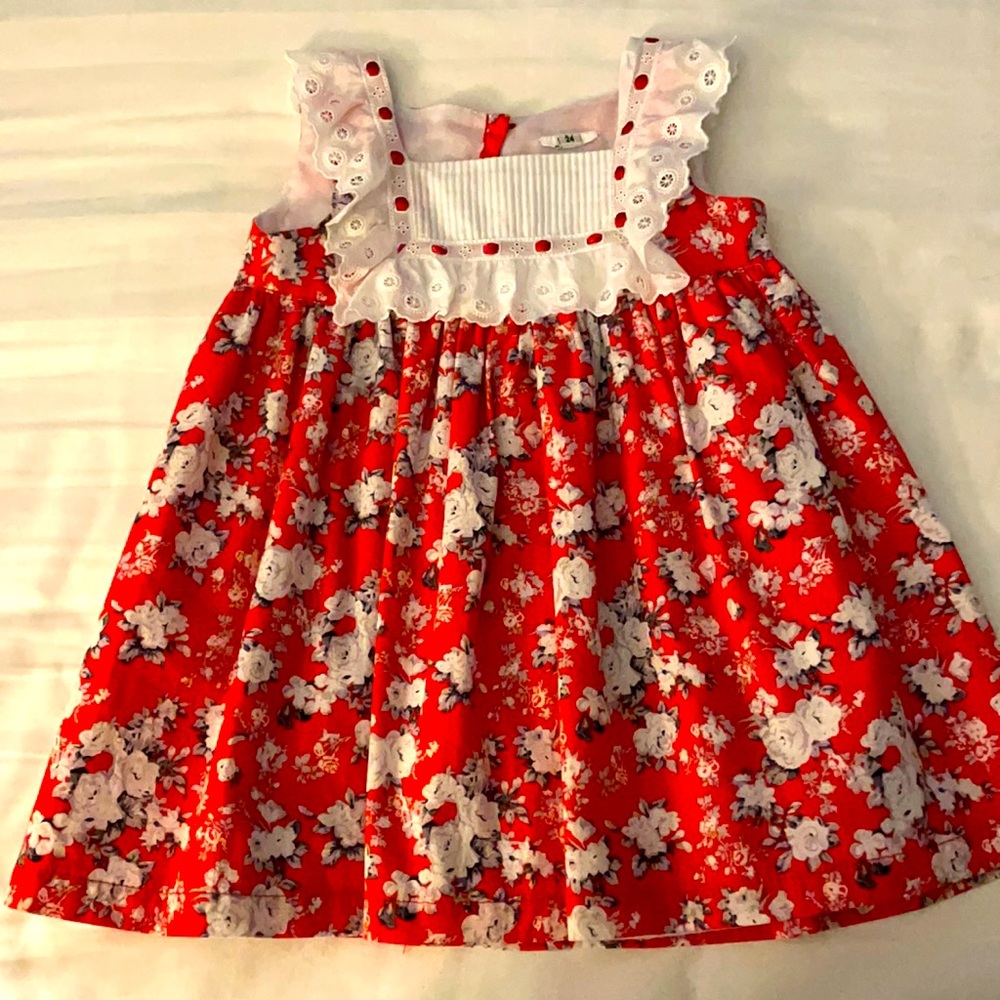 Beautiful Baby Red Dress.. With Tuxedo detail